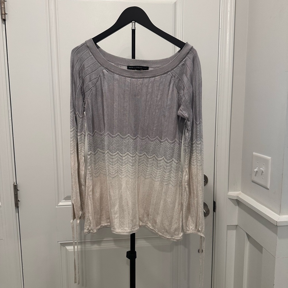 Gray and Cream Women's Top